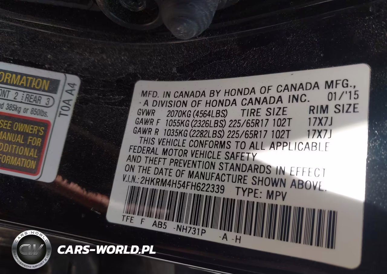 2015 Honda Cr-V Ex VIN:2HKRM4H54FH622339 - 9