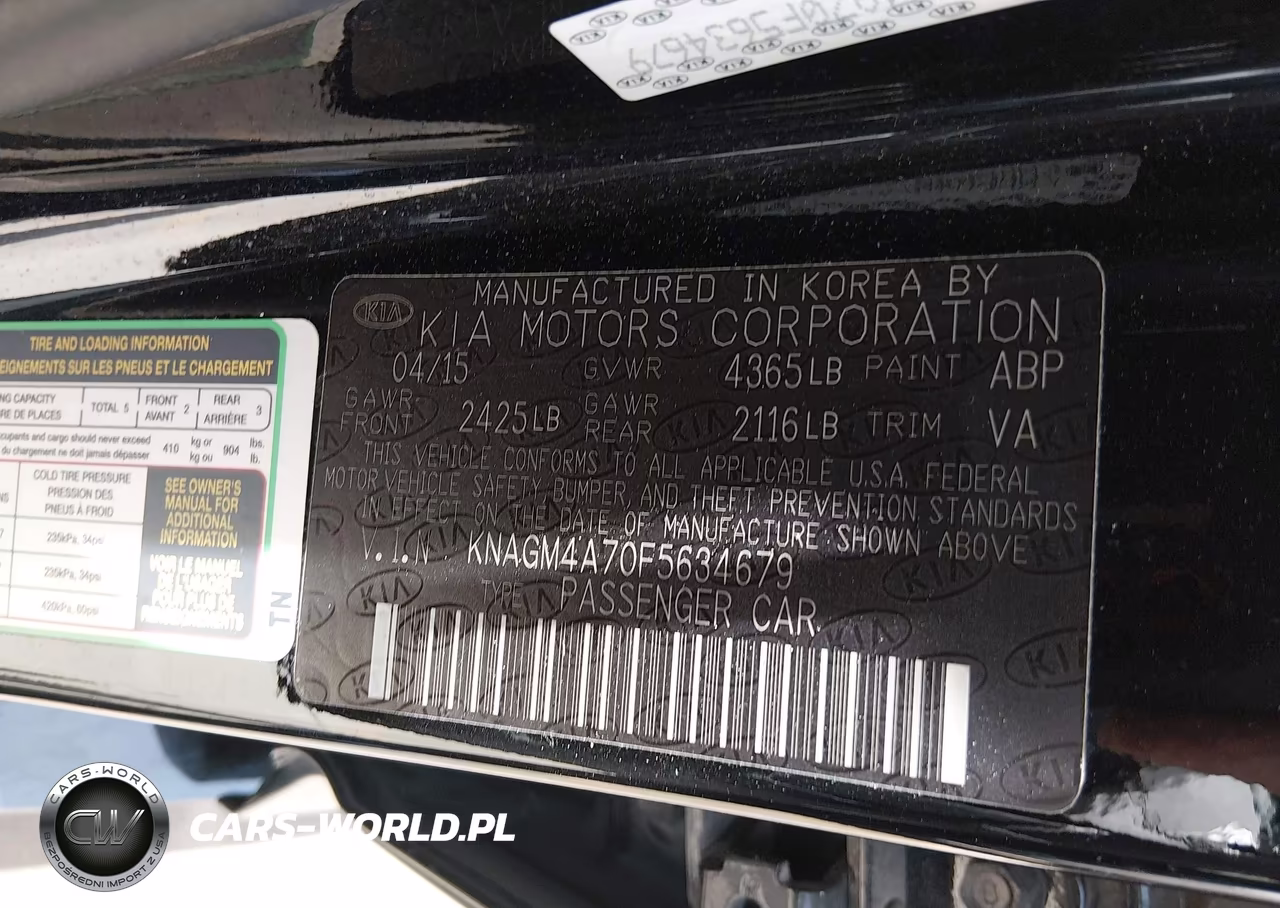 2015 Kia Optima Lx VIN:KNAGM4A70F5634679 - 9