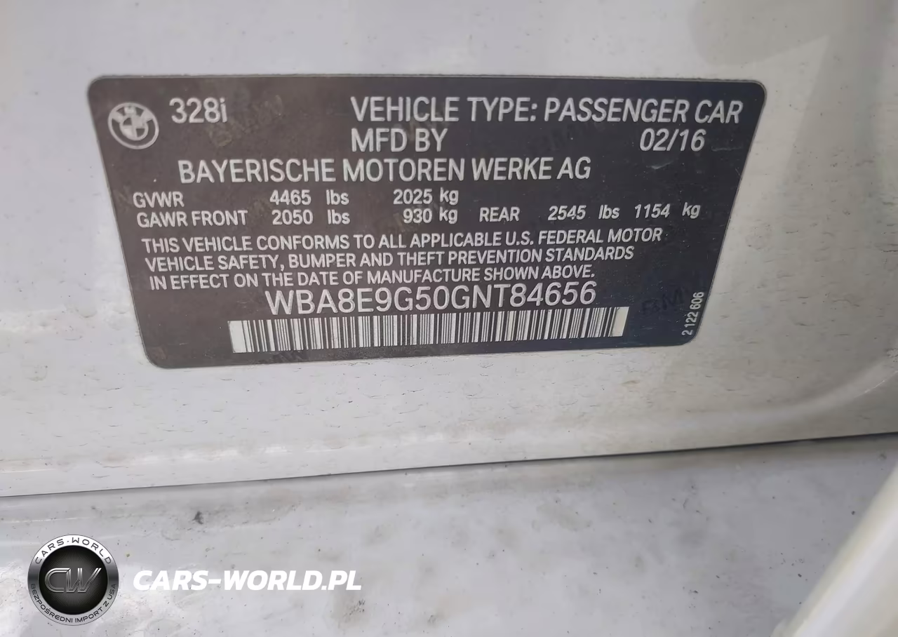 2016 BMW 328I VIN:WBA8E9G50GNT84656 - 9