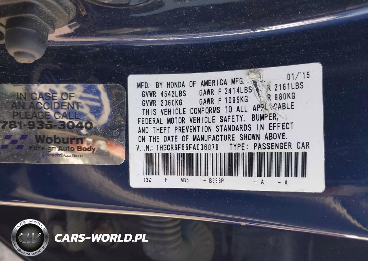 2015 Honda Accord Hybrid Ex-L VIN:1HGCR6F55FA006079 - 9