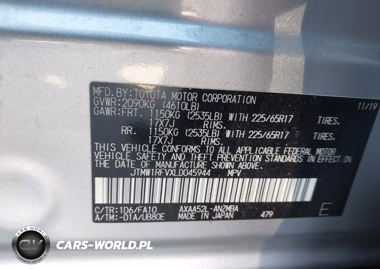 2020 Toyota Rav4 Xle VIN:JTMW1RFVXLD045944 - 9