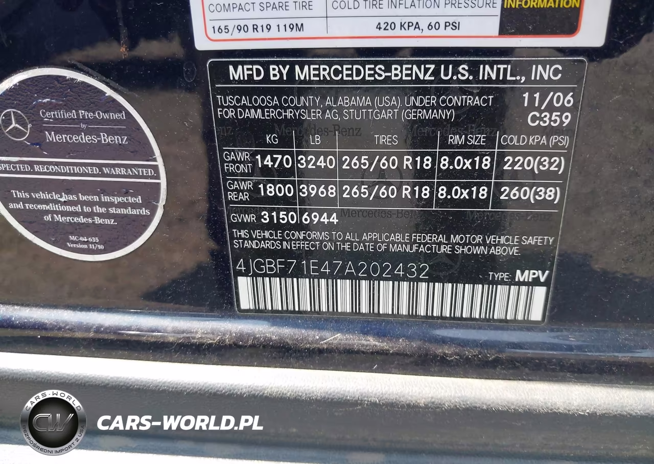 2007 Mercedes-Benz Gl 450 4Matic VIN:4JGBF71E47A202432 - 9
