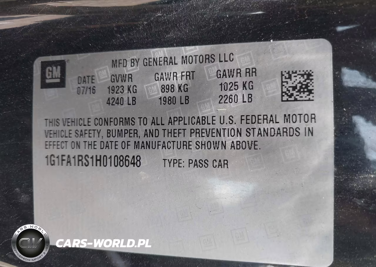 2017 Chevrolet Camaro 1Lt VIN:1G1FA1RS1H0108648 - 9