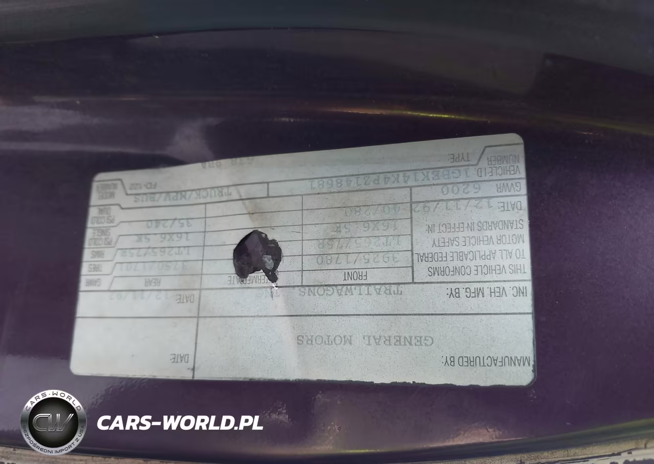1993 Chevrolet Gmt-400 K1500 VIN:1GBEK14K4PZ148681 - 9