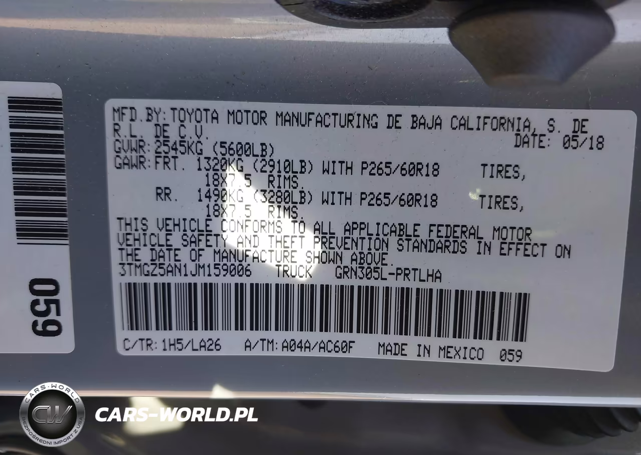 2018 Toyota Tacoma Limited VIN:3TMGZ5AN1JM159006 - 9