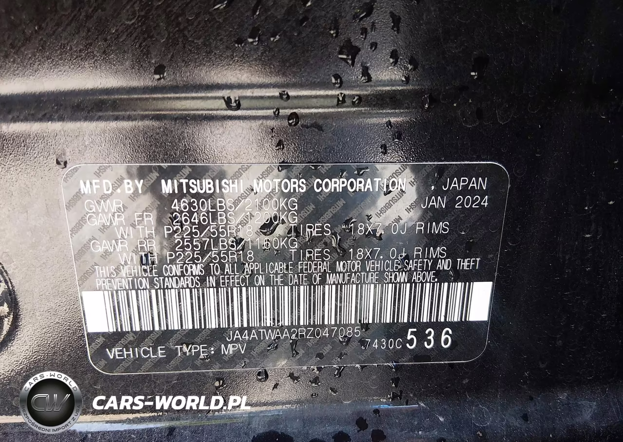 2024 Mitsubishi Eclipse Cross Se S-Awc-Sel S-Awc VIN:JA4ATWAA2RZ047085 - 9