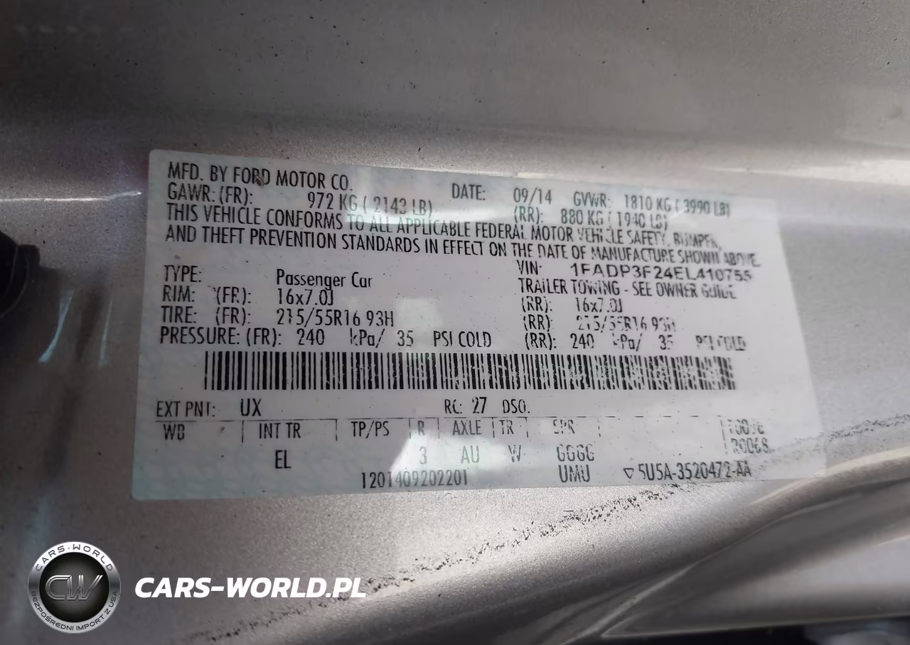 2014 Ford Focus Se VIN:1FADP3F24EL410755 - 9