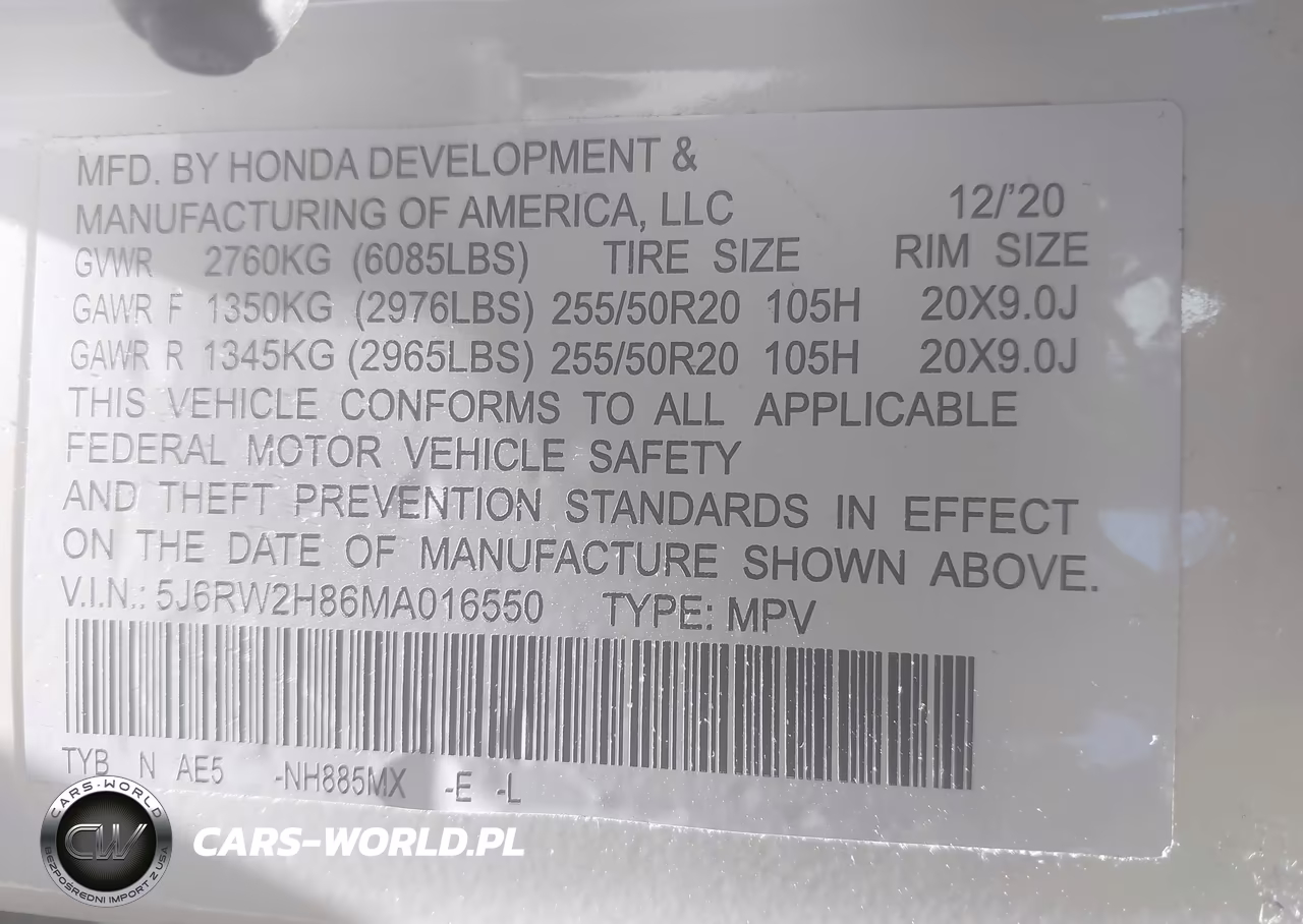 2020 Honda Cr-V Awd Ex-L VIN:2HKRW2H80LH671770 - 9