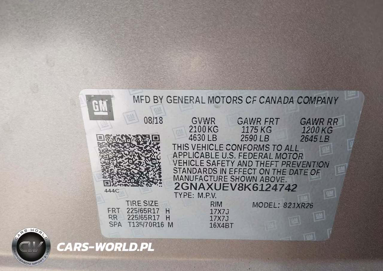 2019 Chevrolet Equinox Lt VIN:2GNAXUEV8K6124742 - 9