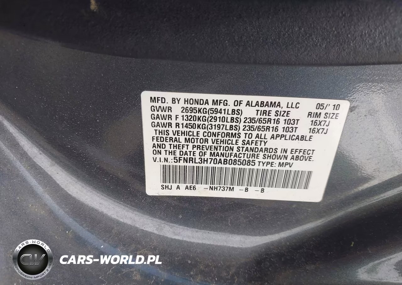 2010 Honda Odyssey Ex-L VIN:5FNRL3H70AB085085 - 9