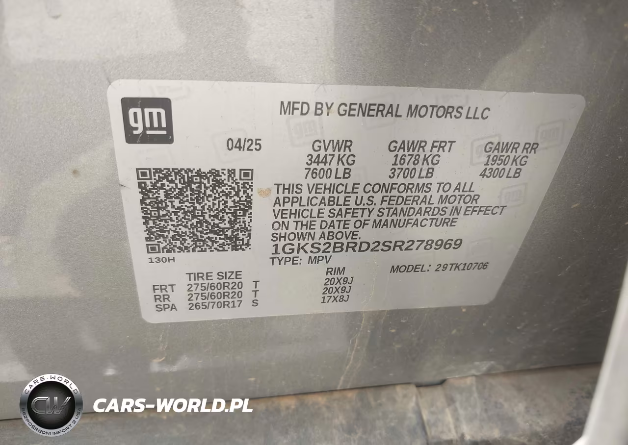 2025 GMC Yukon 4Wd Elevation VIN:1GKS2BRD2SR278969 - 9