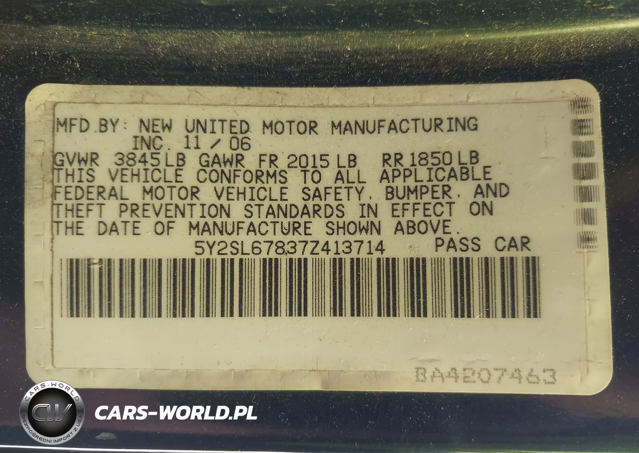 2007 Pontiac Vibe VIN:5Y2SL67837Z413714 - 9