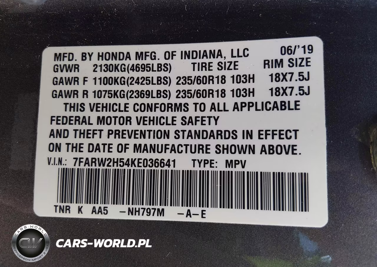 2019 Honda Cr-V Ex VIN:7FARW2H54KE036641 - 9