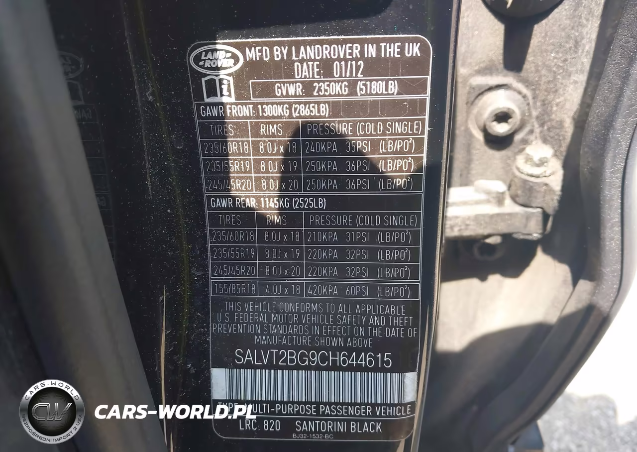 2012 Land Rover Range Rover Evoque Dynamic Premium VIN:SALVT2BG9CH644615 - 9