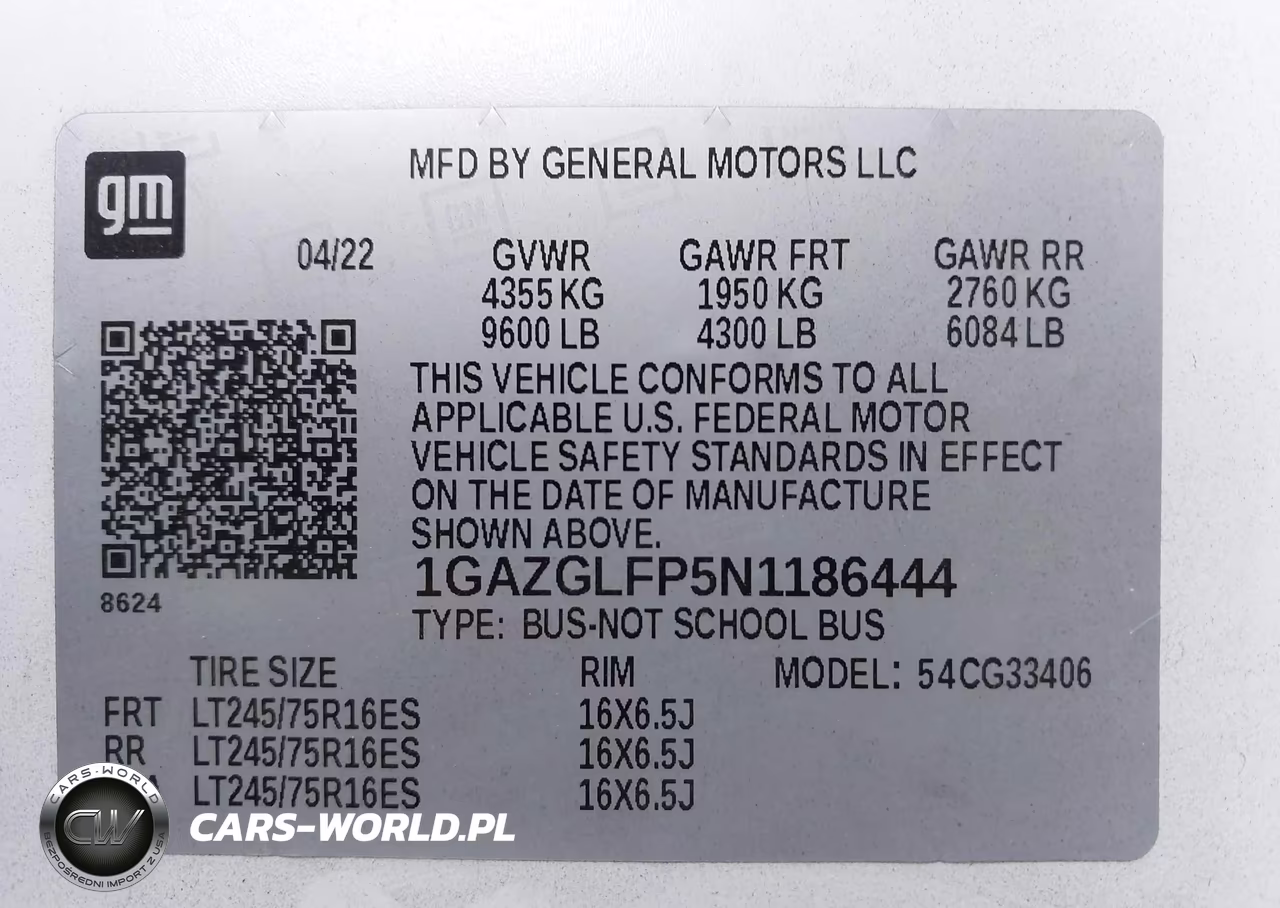 2022 Chevrolet Express Passenger Rwd 3500 Regular Wheelbase Ls VIN:1GAZGLFP5N1186444 - 9