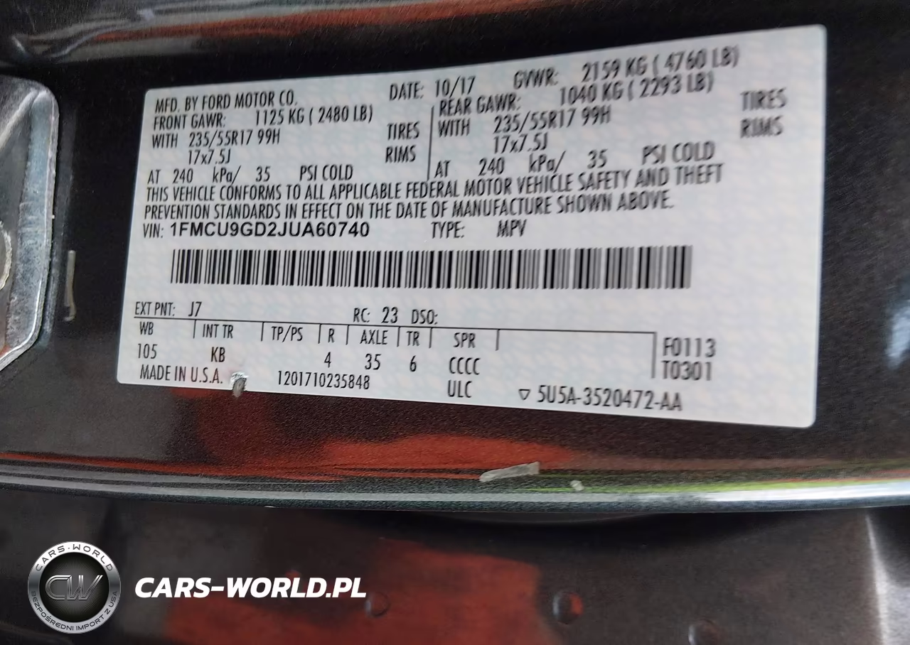 2018 Ford Escape Se VIN:1FMCU9GD2JUA60740 - 9