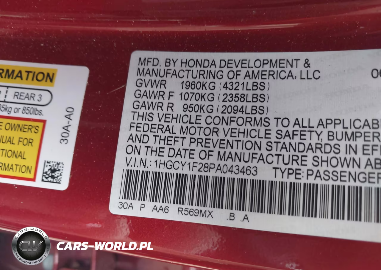2023 Honda Accord Lx VIN:1HGCY1F28PA043463 - 9