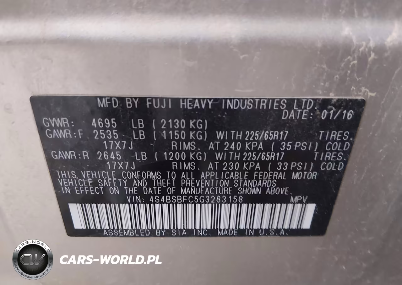 2016 Subaru Outback 2.5I Premium VIN:4S4BSBFC5G3283158 - 9