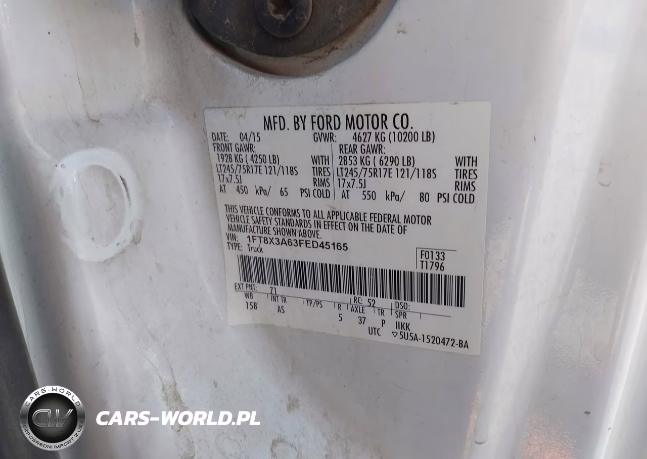2015 Ford F-350 Lariat-Xl-Xlt VIN:1FT8X3A63FED45165 - 5