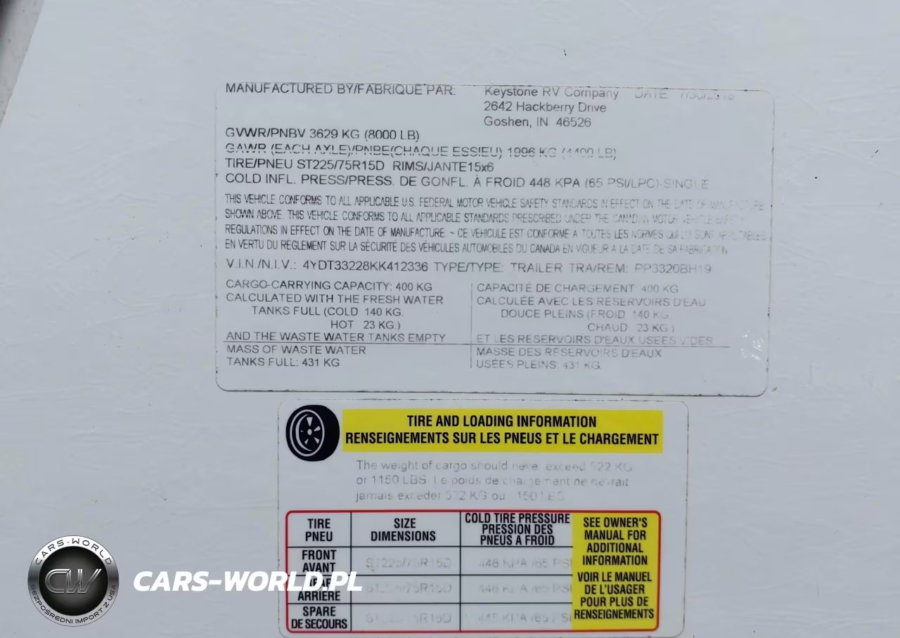 2019 Keystone Rv Other VIN:4YDT33228KK412336 - 9