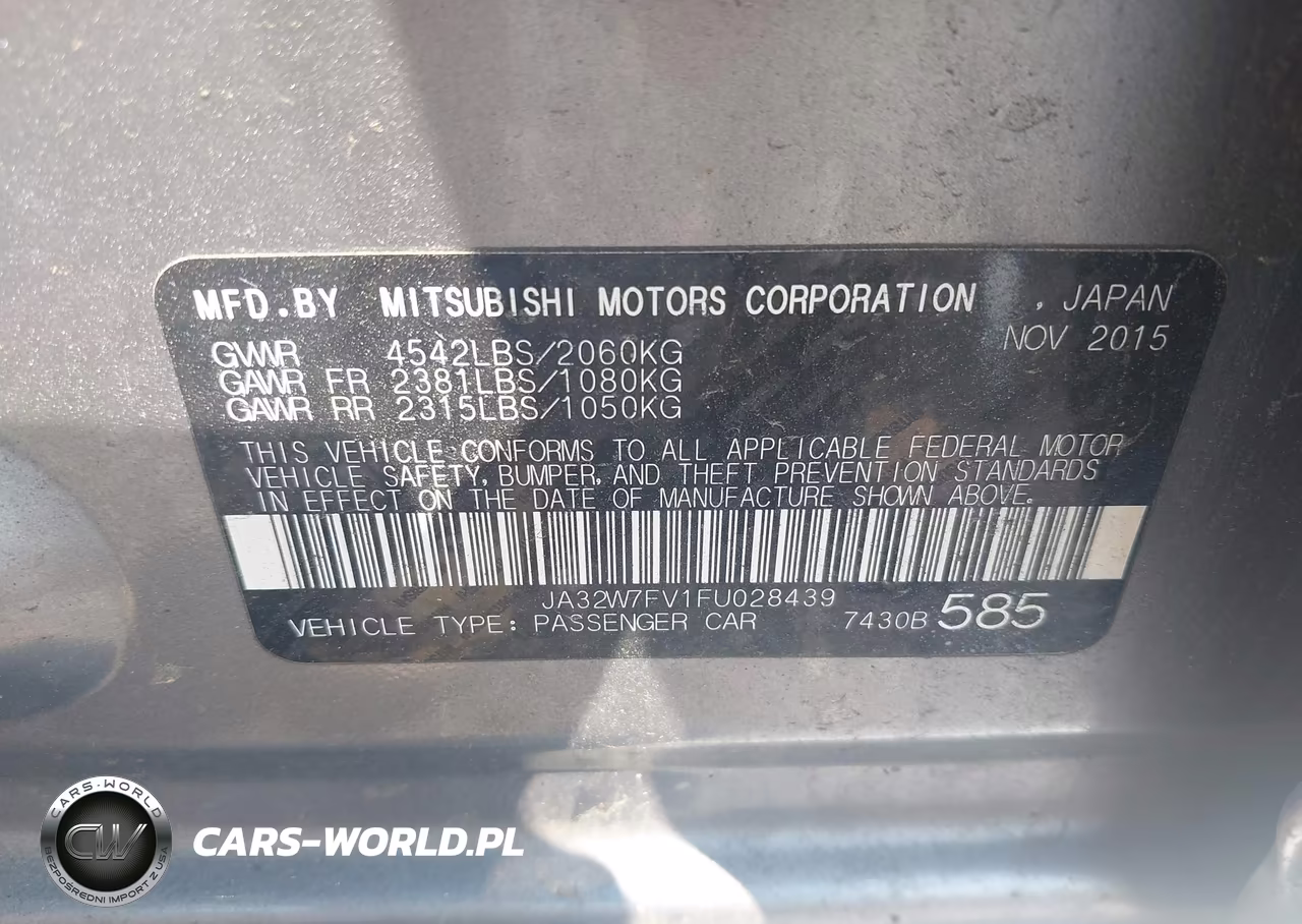 2015 Mitsubishi Lancer Evolution Final Edition VIN:JA32W7FV1FU028439 - 9