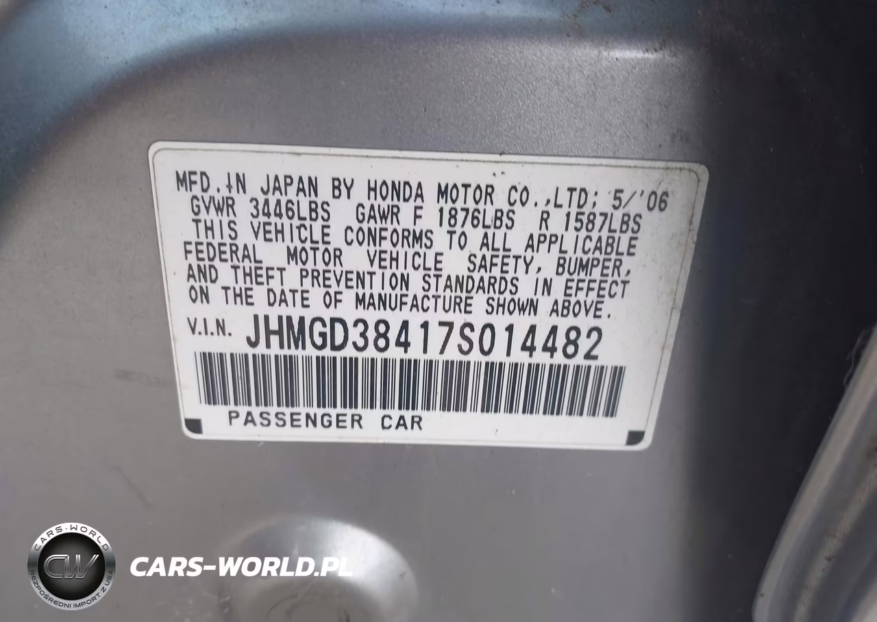 2007 Honda Fit VIN:JHMGD38417S014482 - 9