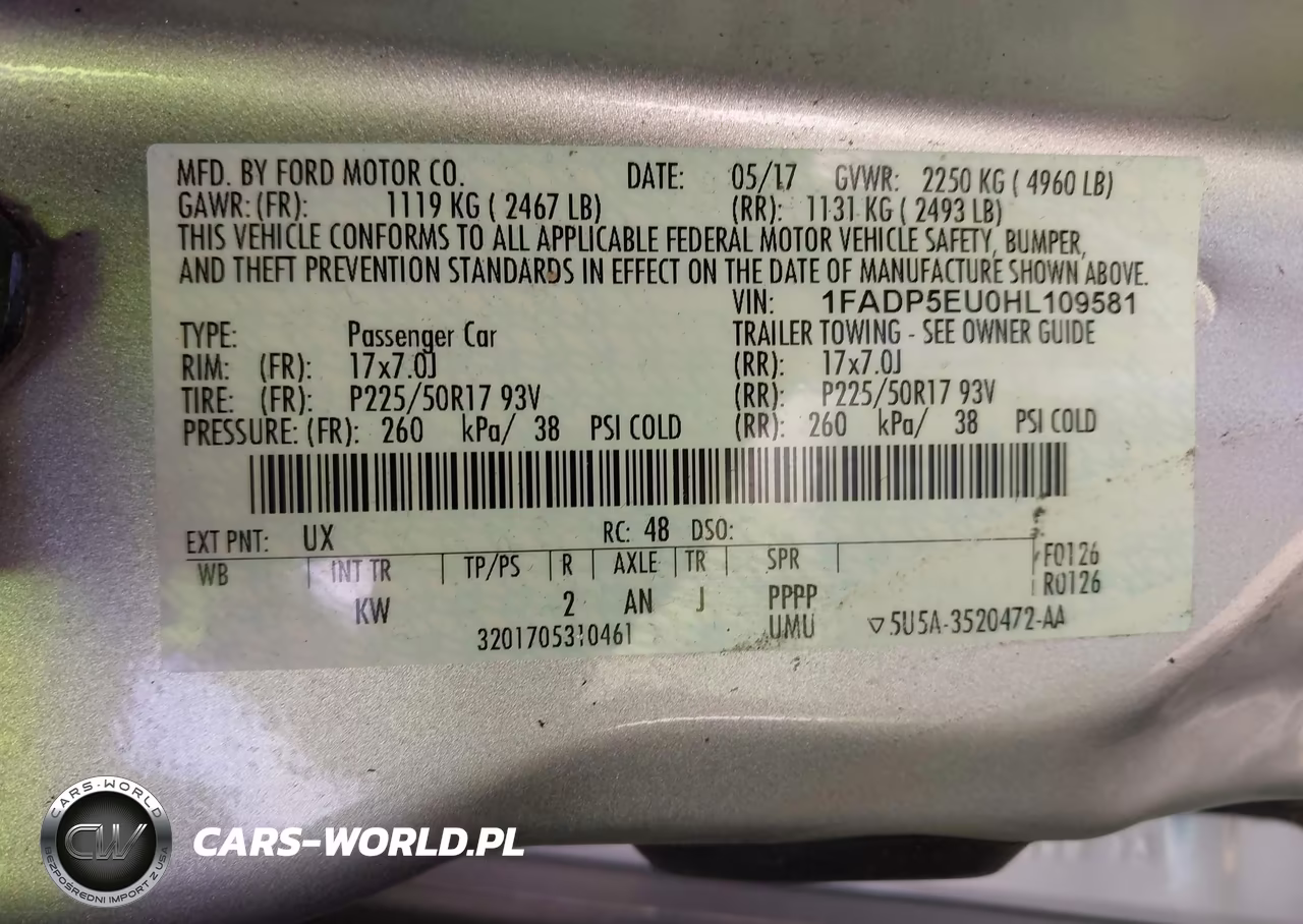 2017 Ford C-Max Energi Se VIN:1FADP5EU0HL109581 - 9