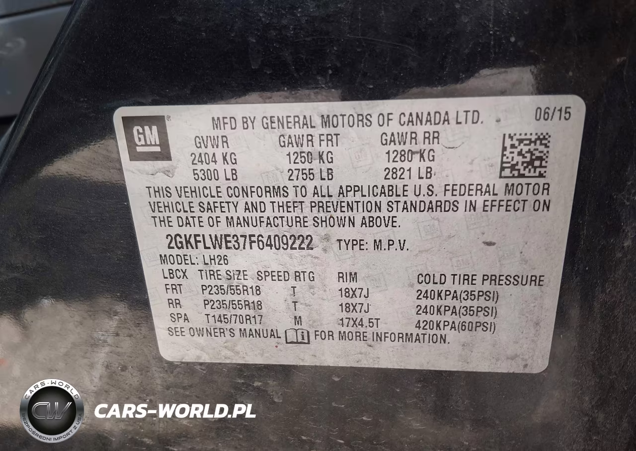 2015 GMC Terrain Sle-2 VIN:2GKFLWE37F6409222 - 9