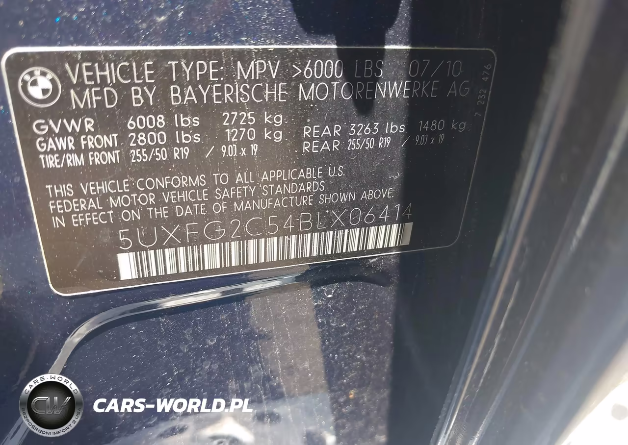 2011 BMW X6 xDrive35I VIN:5UXFG2C54BLX06414 - 9
