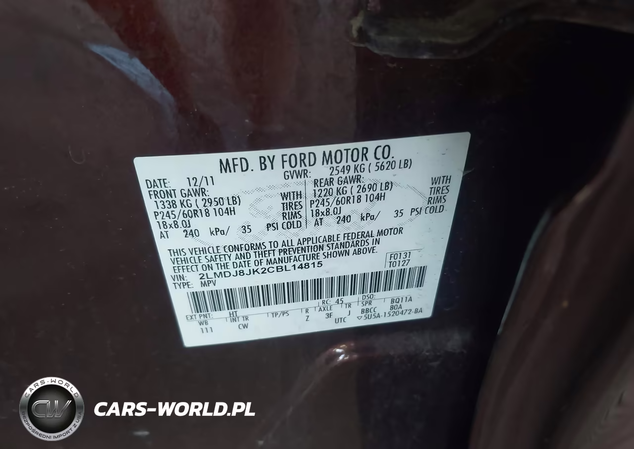 2012 Lincoln Mkx VIN:2LMDJ8JK2CBL14815 - 9