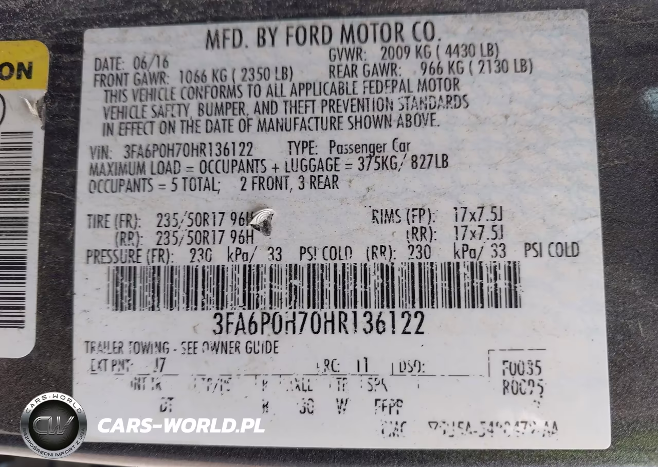 2017 Ford Fusion Se VIN:3FA6P0H70HR136122 - 9