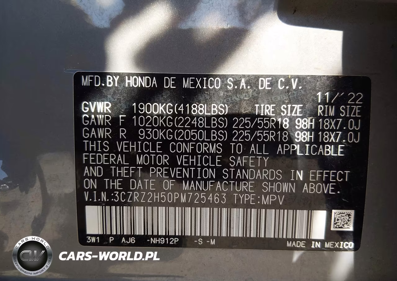 2023 Honda Hr-V Awd Sport VIN:3CZRZ2H50PM725463 - 9