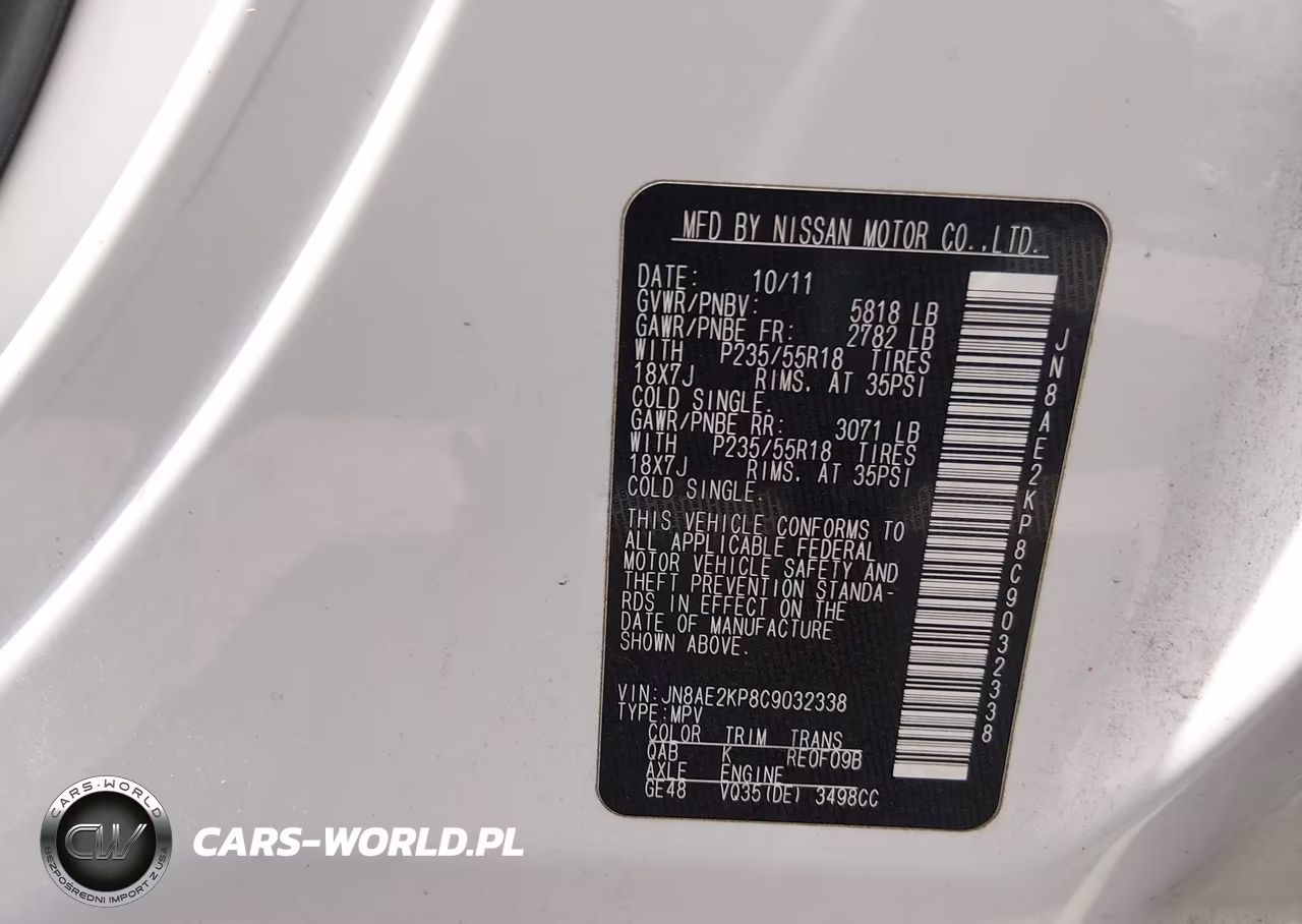 2012 Nissan Quest Le VIN:JN8AE2KP8C9032338 - 9