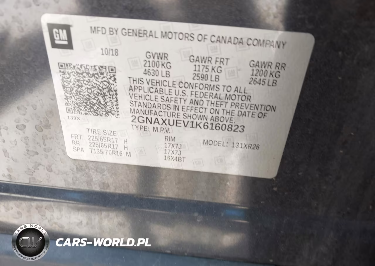 2019 Chevrolet Equinox Lt VIN:2GNAXUEV1K6160823 - 9