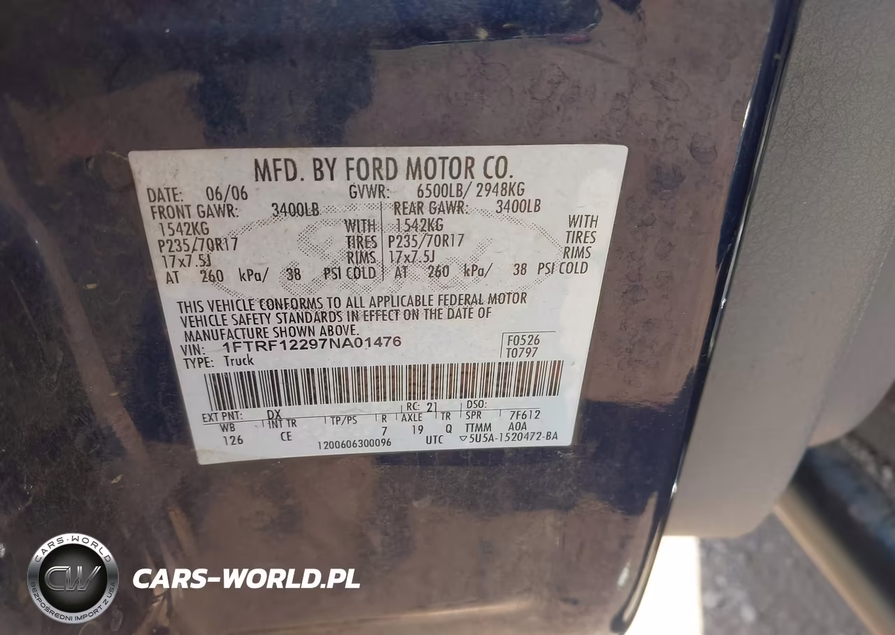 2007 Ford F-150 Stx-Xl-Xlt VIN:1FTRF12297NA01476 - 9