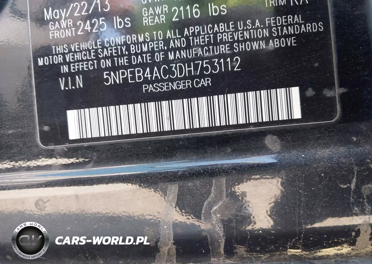 2013 Hyundai Sonata Gls VIN:5NPEB4AC3DH753112 - 9