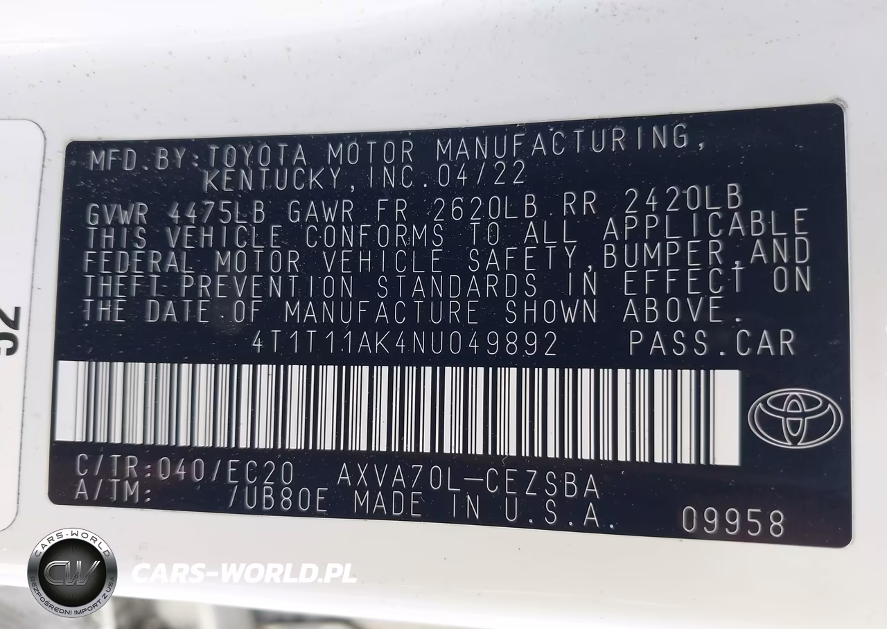 2022 Toyota Camry Se Nightshade Edition VIN:4T1T11AK4NU049892 - 9