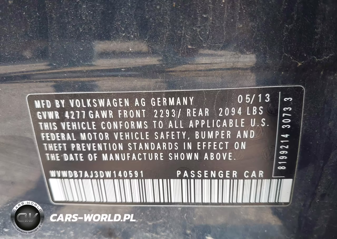 2013 Volkswagen Golf 2.5L 4-Door VIN:WVWDB7AJ3DW140591 - 9