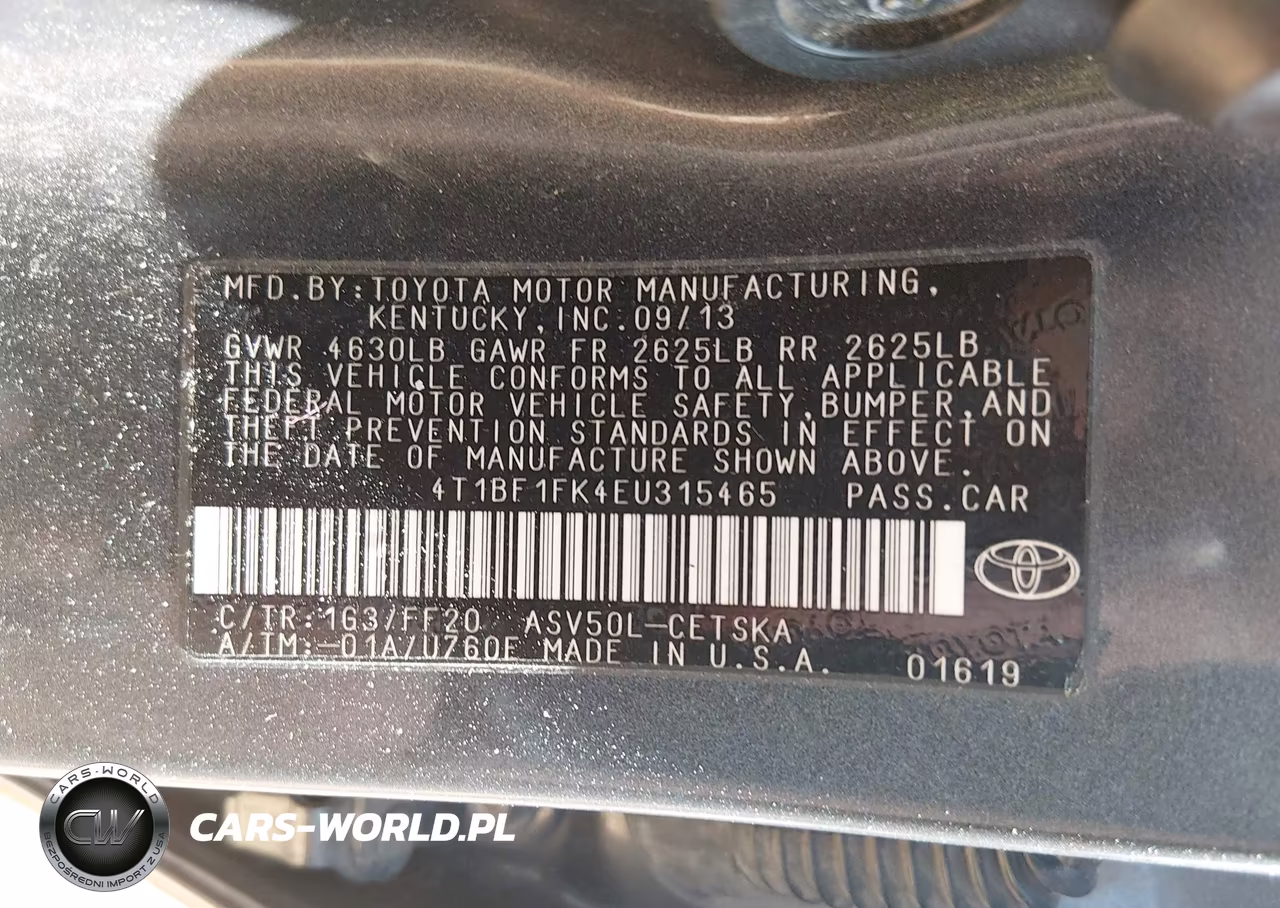 2014 Toyota Camry Se VIN:4T1BF1FK4EU315465 - 9