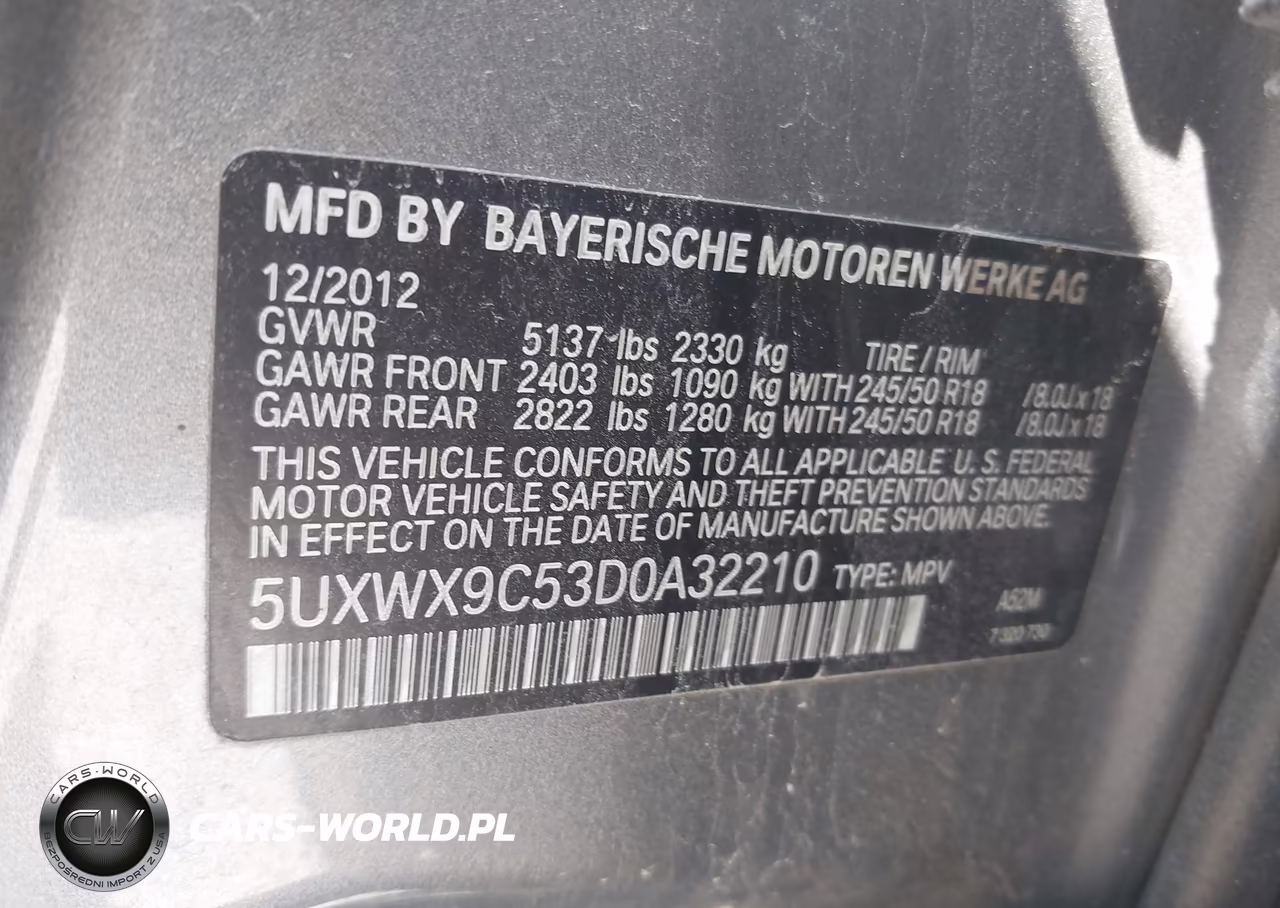 2013 BMW X3 xDrive28I VIN:5UXWX9C53D0A32210 - 9