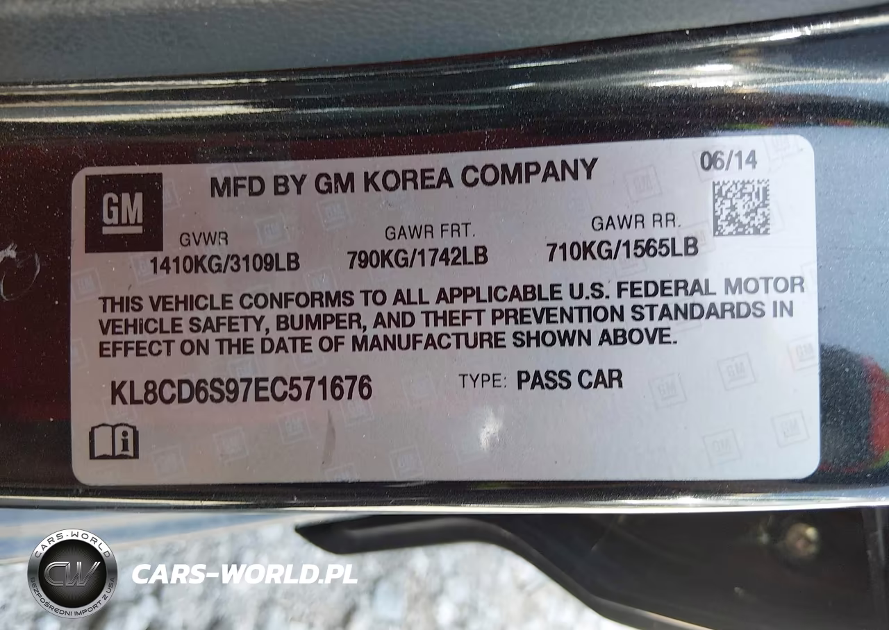 2014 Chevrolet Spark 1Lt Auto VIN:KL8CD6S97EC571676 - 9
