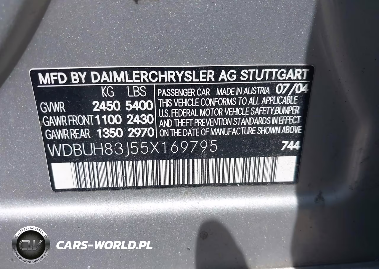 2005 Mercedes-Benz E 500 4Matic VIN:WDBUH83J55X169795 - 9