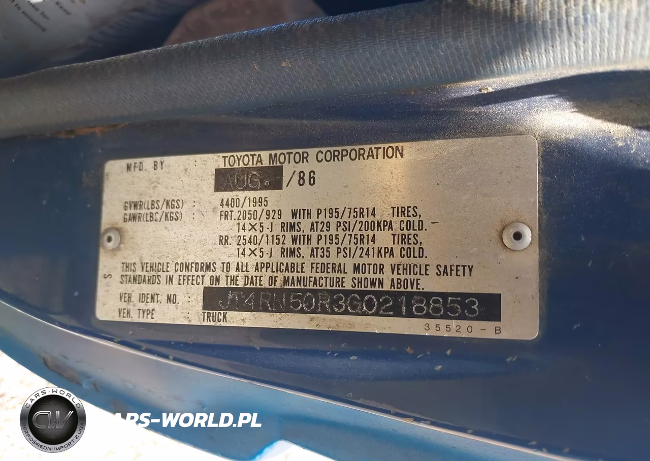 1986 Toyota Pickup 1-2 Ton Rn50 VIN:JT4RN50R3G0218853 - 9