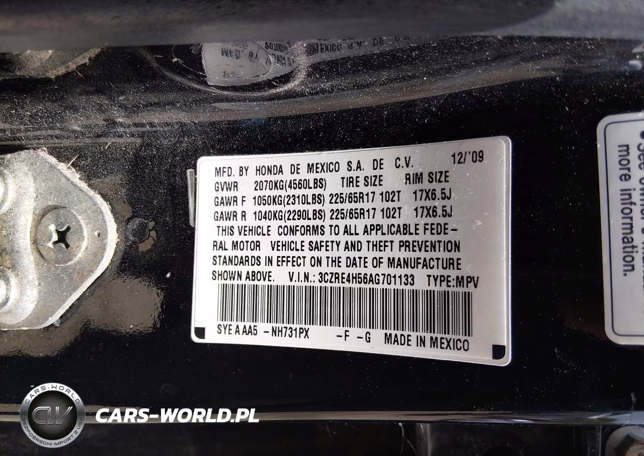 2010 Honda Cr-V Ex VIN:3CZRE4H56AG701133 - 9