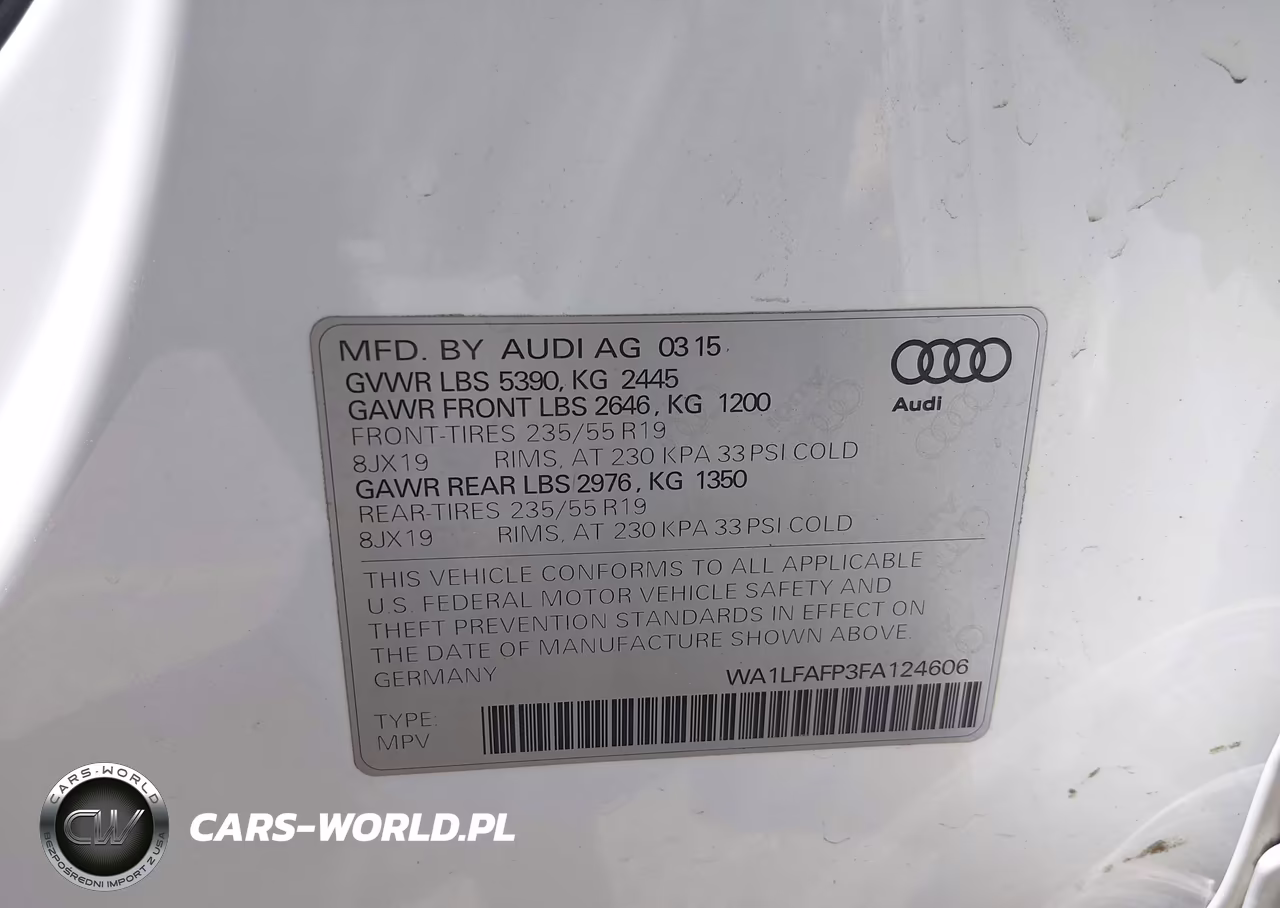 2015 Audi Q5 2.0T Premium VIN:WA1LFAFP3FA124606 - 9