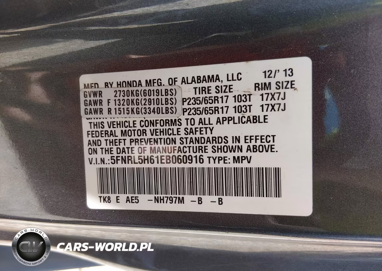 2014 Honda Odyssey Ex-L VIN:5FNRL5H61EB060916 - 9