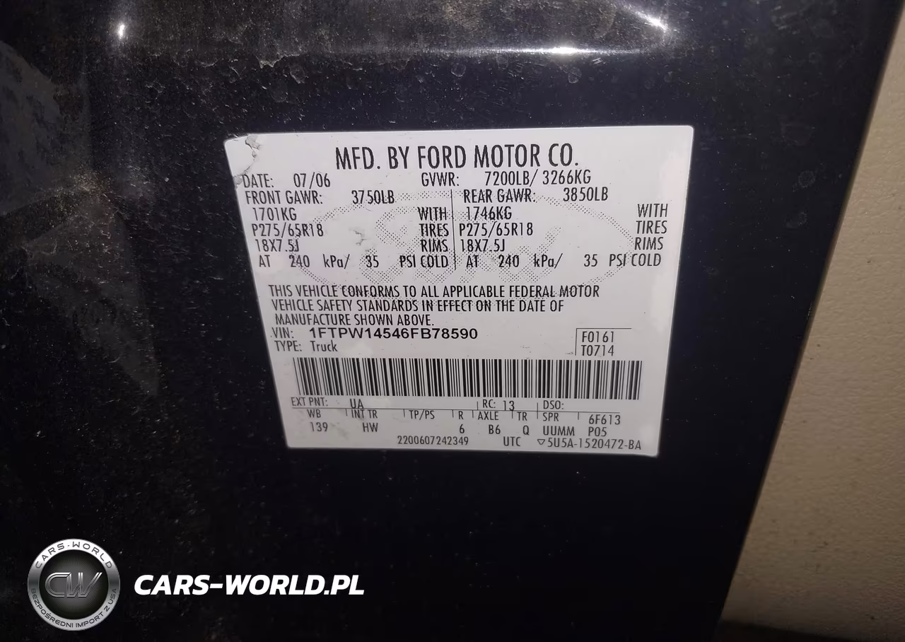 2006 Ford F-150 Fx4-Lariat-Xlt VIN:1FTPW14546FB78590 - 9