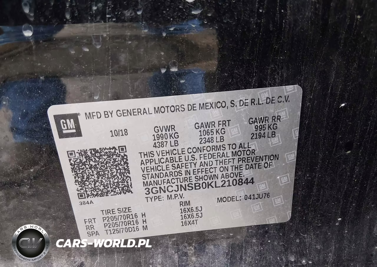 2019 Chevrolet Trax Ls VIN:3GNCJNSB0KL210844 - 9