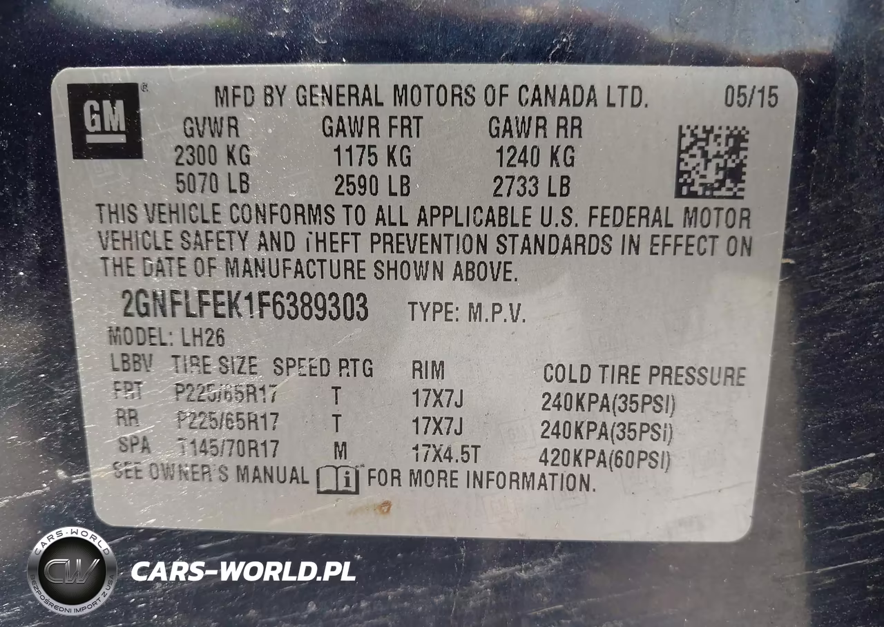 2015 Chevrolet Equinox Lt VIN:2GNFLFEK1F6389303 - 9