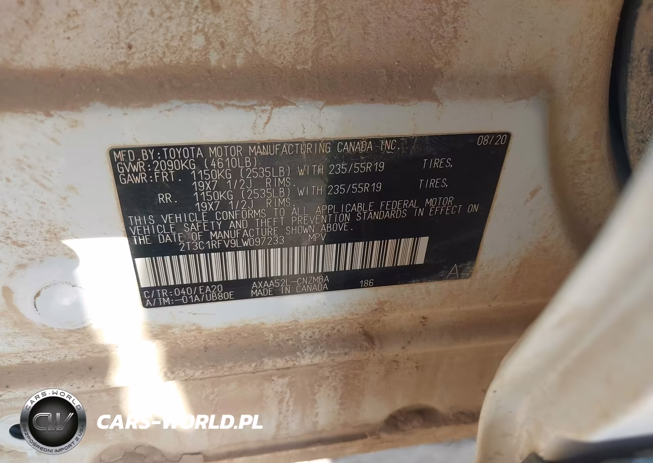 2020 Toyota Rav4 Xle Premium VIN:2T3C1RFV9LW097233 - 9